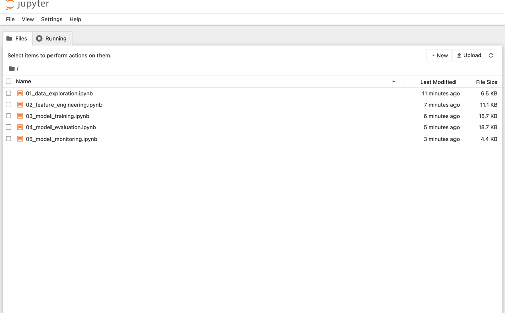 Jupyter notebook interface