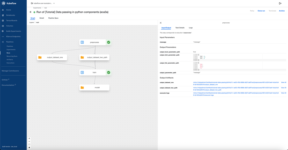 Visualize pipeline runs